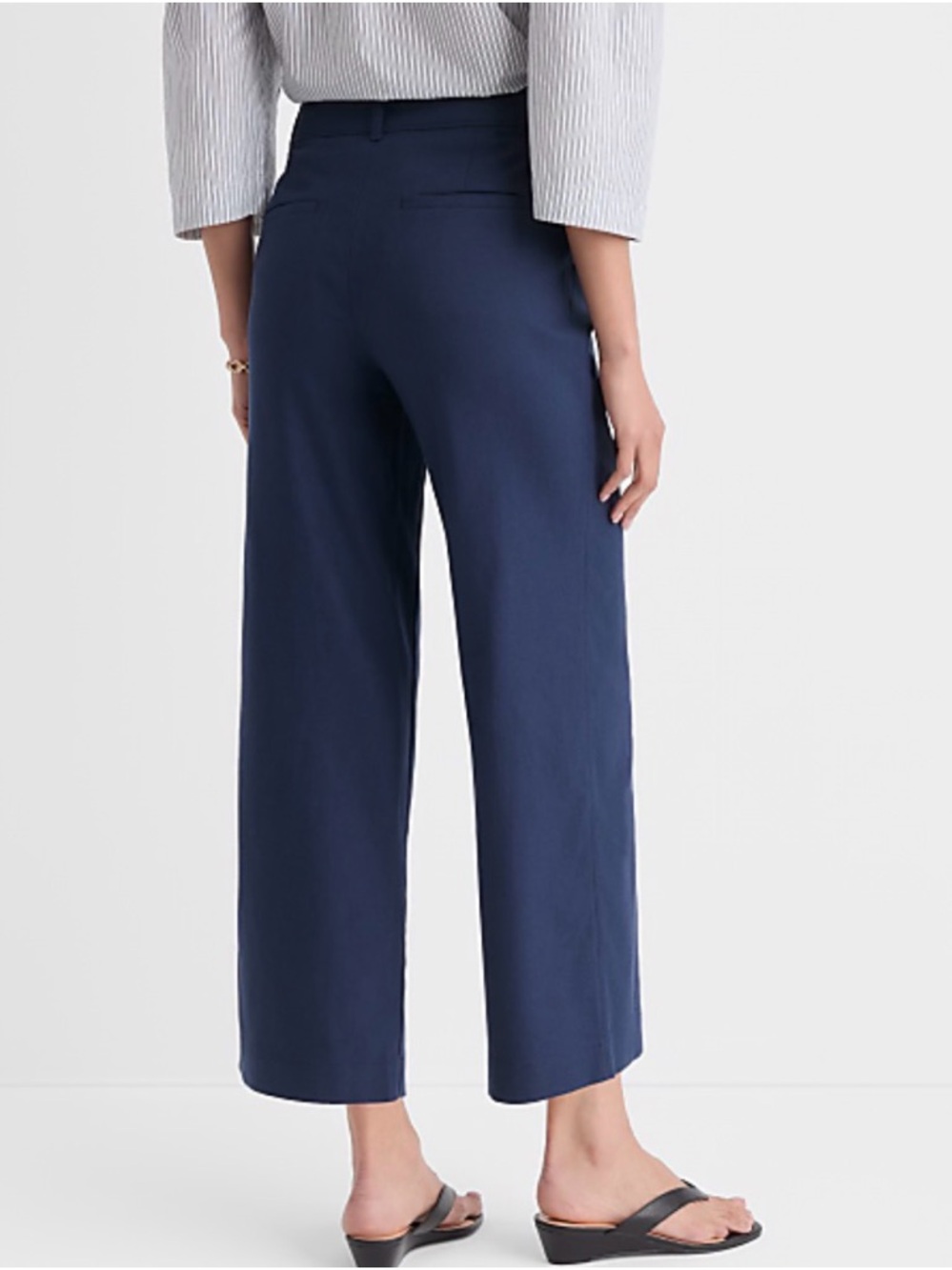 Ann Taylor Loft high rise slim wide leg crop pants 10 NWT Blue